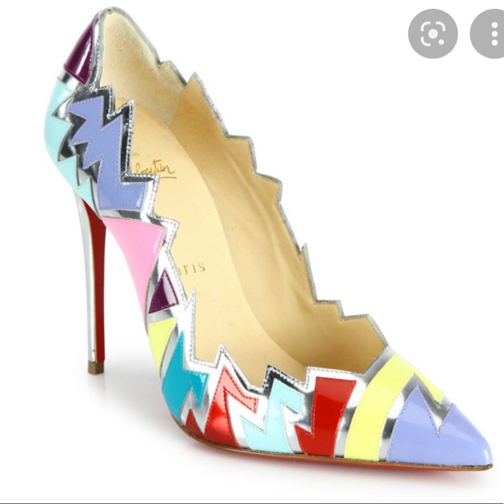 Christian Louboutin Explotek 100 Patent Lavander Multi Heel Pump